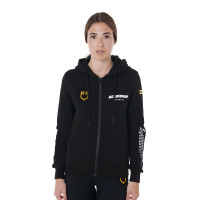 Sweat-shirt à capuche femme Scuderia Equestro en French Terry Noir