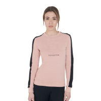 Sweat-shirt à col rond femme avec logo imprimé Equestro Rose cameo