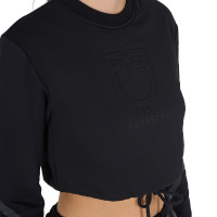 Felpa corta da donna con scollo rotondo Equestro Nebbia grigia Blu Felpa corta da donna con scollo rotondo Equestro Nebbia grigia Blu