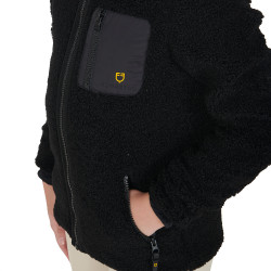 Felpa in pile per bambini con cerniera Equestro Nero