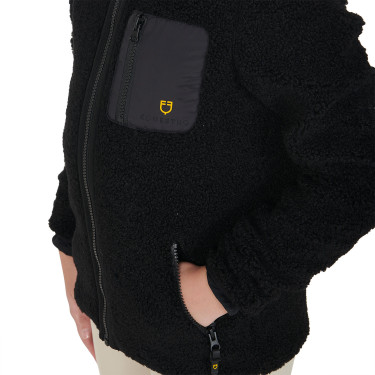 Felpa in pile per bambini con cerniera Equestro Nero