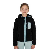 Felpa in pile per bambini con cerniera Equestro Nero / nebbia grigia