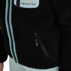 Felpa in pile per bambini con cerniera Equestro Nero / nebbia grigia