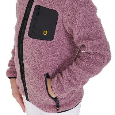Felpa in pile per bambini con cerniera Equestro Rosa
