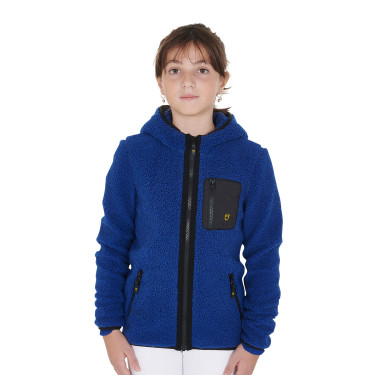 Felpa in pile per bambini con cerniera Equestro Blu reale