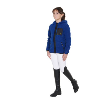 Felpa in pile per bambini con cerniera Equestro Blu reale