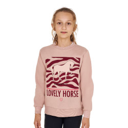 Felpa Equestro in cotone con scollo rotondo per bambina Lovely Horse