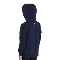 Felpa Equestro da bambina con zip integrale e interno in pile Nebbia grigia Blu