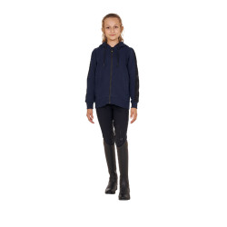 Felpa Equestro da bambina con zip integrale e interno in pile Blazer marine Blu marino