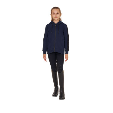 Felpa Equestro da bambina con zip integrale e interno in pile Blazer marine Blu marino