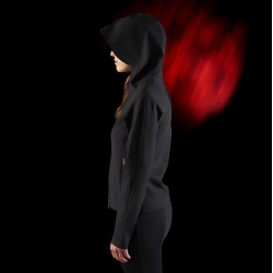 Felpa tecnica con cappuccio da donna Equestro Ridertechnology Nero