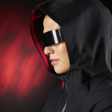 Felpa tecnica con cappuccio da donna Equestro Ridertechnology Nero