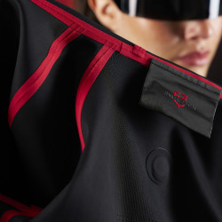 Felpa tecnica con cappuccio da donna Equestro Ridertechnology Nero