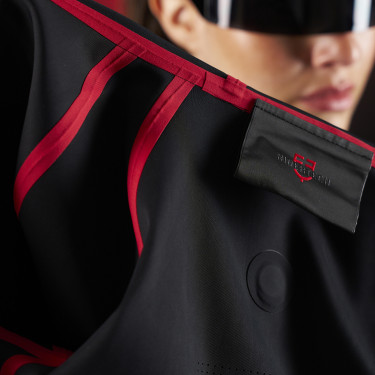 Felpa tecnica con cappuccio da donna Equestro Ridertechnology Nero