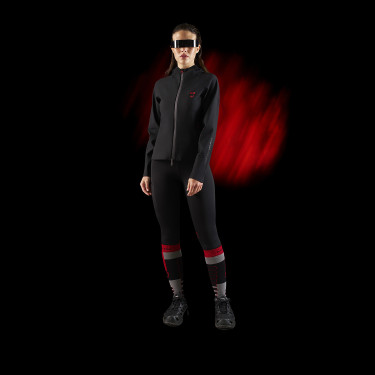 Felpa tecnica con cappuccio da donna Equestro Ridertechnology Nero