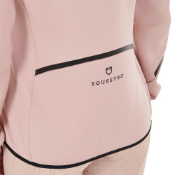Felpa tecnica da donna in jersey con cerniera Equestro Cammeo rosa