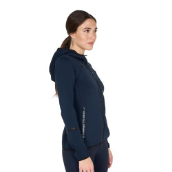 Felpa tecnica da donna in jersey con cerniera Equestro Blazer marine Blu marino