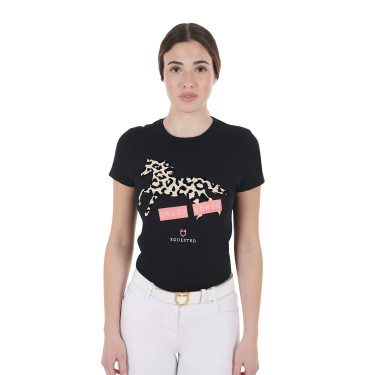 T-shirt in cotone da donna Crazy Horse Equestro