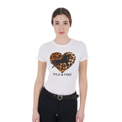 Damen-T-Shirt aus Baumwolle Wild & Free Equestro Bianco