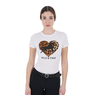Damen-T-Shirt aus Baumwolle Wild & Free Equestro Bianco