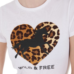 Damen-T-Shirt aus Baumwolle Wild & Free Equestro Bianco