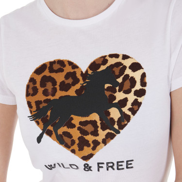Damen-T-Shirt aus Baumwolle Wild & Free Equestro Bianco