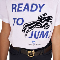 T-shirt Equestro in cotone bambina Ready To Jump Bianco T-shirt Equestro in cotone bambina Ready To Jump Bianco