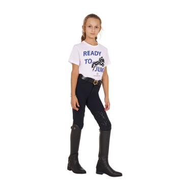 T-shirt Equestro in cotone bambina Ready To Jump Bianco T-shirt Equestro in cotone bambina Ready To Jump Bianco