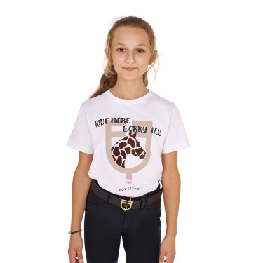 T-shirt Equestro in cotone da bambina Ride More Worry Less
