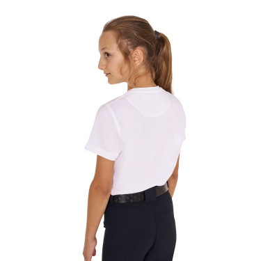 T-shirt Equestro in cotone da bambina Ride More Worry Less Bianco T-shirt Equestro in cotone da bambina Ride More Worry Less Bianco