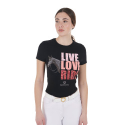 T-shirt Equestro in cotone da donna Live Love Ride