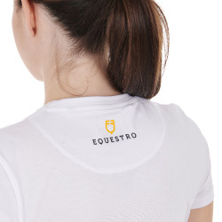 T-shirt Equestro in cotone da donna Ready to Jump Bianco