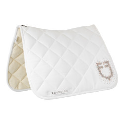 Sottosella da dressage Equestro con logo in strass Bianco
