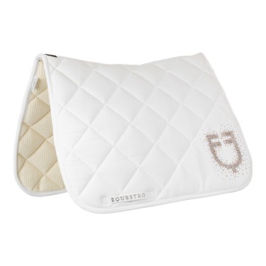 Sottosella da dressage Equestro con logo in strass Bianco