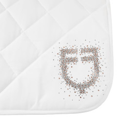 Sottosella da dressage Equestro con logo in strass Bianco