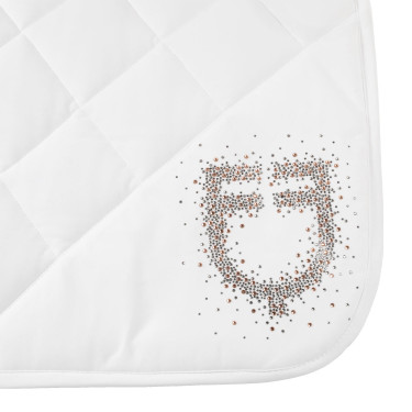 Sottosella da dressage Equestro con logo in strass Bianco