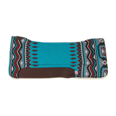 Sottosella western con inserti in pelle e imbottitura in lana sintetica Pool's Azzurro cielo / rosso Multicolore