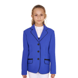 Giacca da concorso Equestro da bambina in tessuto tecnico Blu sodalite Giacca da concorso Equestro da bambina in tessuto tecnico Blu sodalite