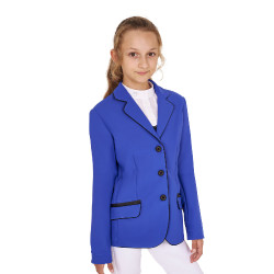 Giacca da concorso Equestro da bambina in tessuto tecnico Blu sodalite Giacca da concorso Equestro da bambina in tessuto tecnico Blu sodalite