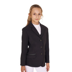 Giacca da concorso Equestro da bambina in tessuto tecnico Nero Giacca da concorso Equestro da bambina in tessuto tecnico Nero