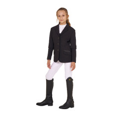 Giacca da concorso Equestro da bambina in tessuto tecnico Nero Giacca da concorso Equestro da bambina in tessuto tecnico Nero