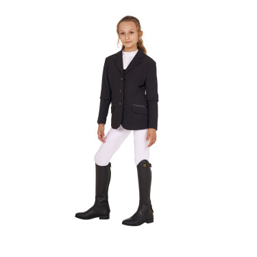 Giacca da concorso Equestro da bambina in tessuto tecnico Nero Giacca da concorso Equestro da bambina in tessuto tecnico Nero