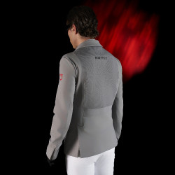 Giacca da concorso uomo Equestro Ridertechnology con cuciture termosaldate Uccello beffardo Grigio