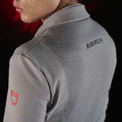 Giacca da concorso uomo Equestro Ridertechnology con cuciture termosaldate Uccello beffardo Grigio