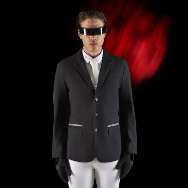 Giacca da concorso uomo Equestro Ridertechnology con cuciture termosaldate Nero Giacca da concorso uomo Equestro Ridertechnology con cuciture termosaldate Nero