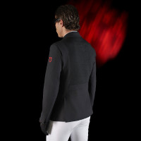 Giacca da concorso uomo Equestro Ridertechnology con cuciture termosaldate Nero