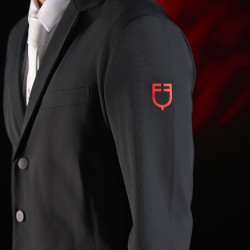 Giacca da concorso uomo Equestro Ridertechnology con cuciture termosaldate Nero Giacca da concorso uomo Equestro Ridertechnology con cuciture termosaldate Nero