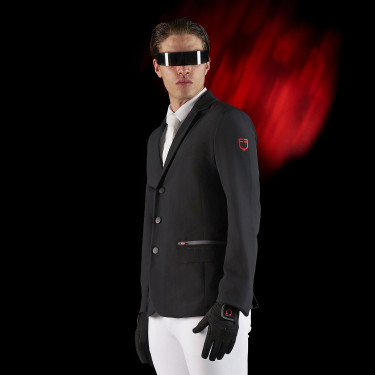 Giacca da concorso uomo Equestro Ridertechnology con cuciture termosaldate Nero Giacca da concorso uomo Equestro Ridertechnology con cuciture termosaldate Nero