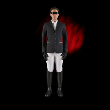 Giacca da concorso uomo Equestro Ridertechnology con cuciture termosaldate Nero Giacca da concorso uomo Equestro Ridertechnology con cuciture termosaldate Nero