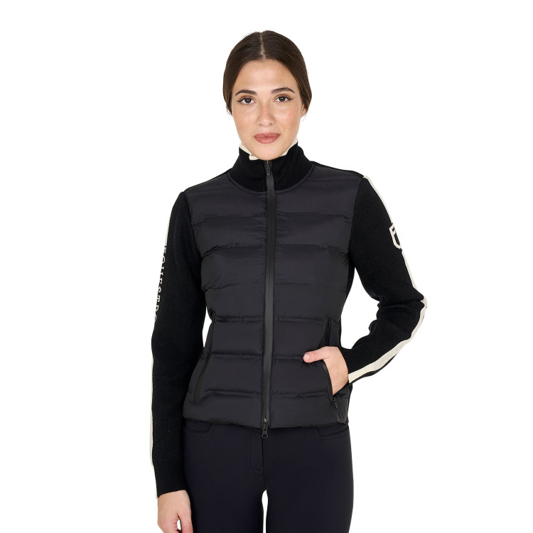 Giacca da donna Equestro in nylon e maglia con cerniera